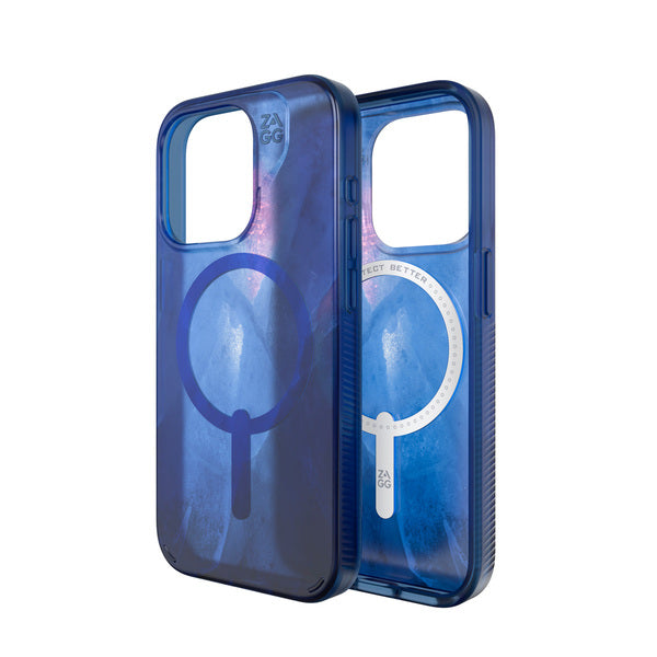 Funda dura Milan Snap MagSafe para iPhone 15 Pro Zagg azul glaciar