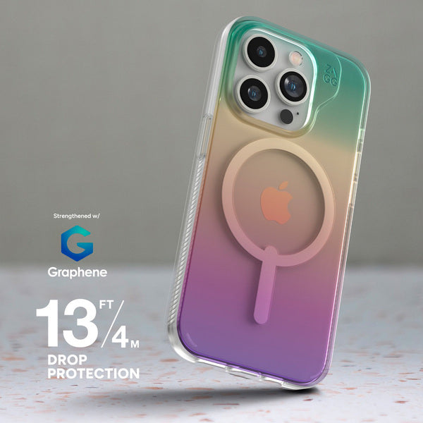 Funda dura Milan Snap MagSafe para iPhone 15 Pro Zagg azul glaciar
