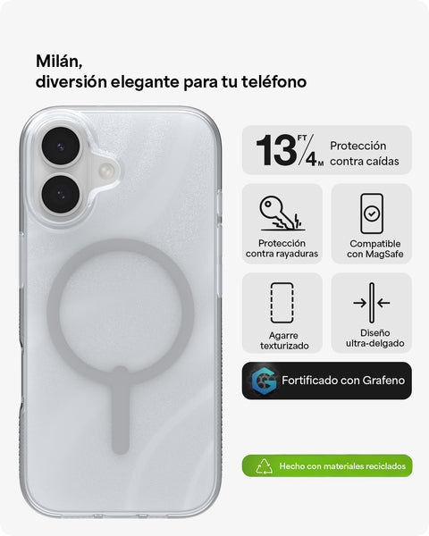 Funda Milan Snap iPhone 17 Zagg brillos swirl