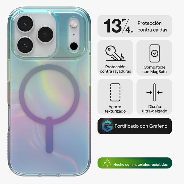 Funda Milan Snap iPhone 17 Pro Zagg iridiscente burbuja
