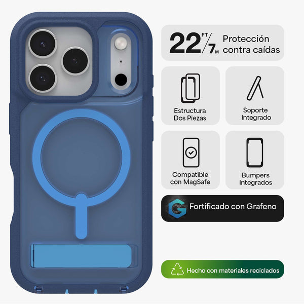 Funda Rainier Snap iPhone 17 Pro Max Zagg azul