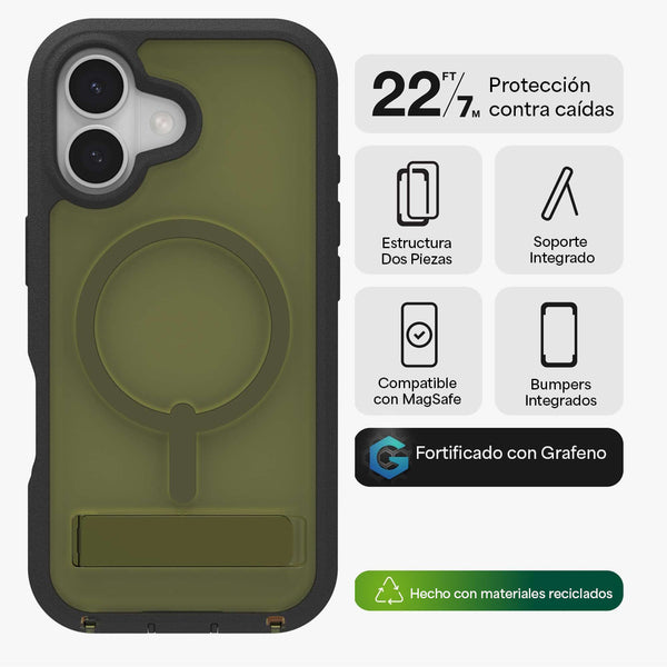 Funda Rainier Snap iPhone 17 Zagg verde alga