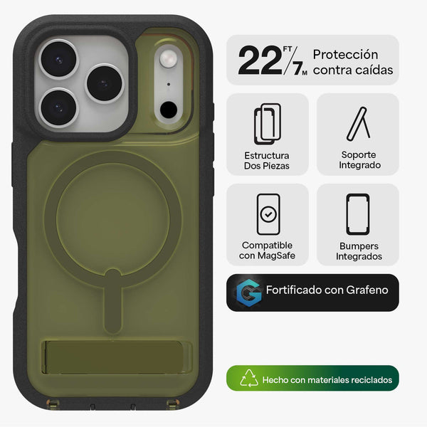 Funda Rainier Snap iPhone 17 Pro Zagg verde alga