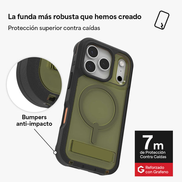 Funda Rainier Snap iPhone 17 Pro Zagg verde alga