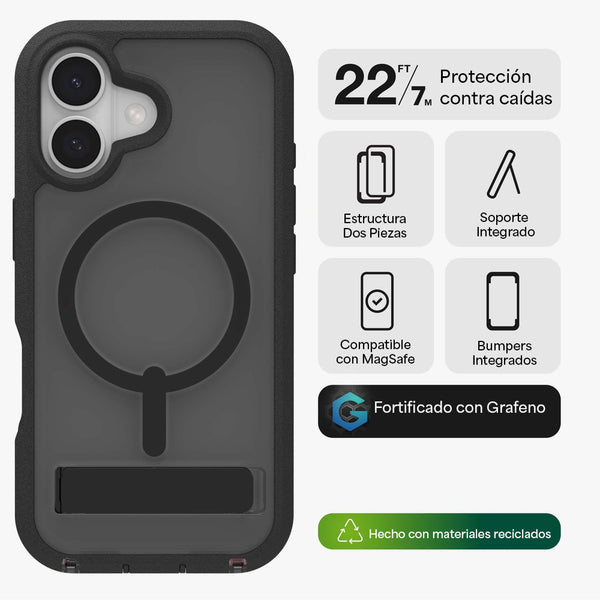 Funda Rainier Snap iPhone 17 Zagg humo negro