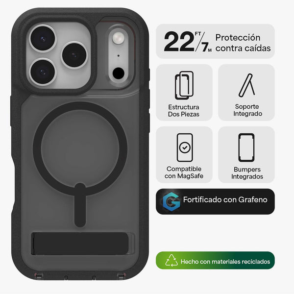 Funda Rainier Snap iPhone 17 Pro Zagg humo negro