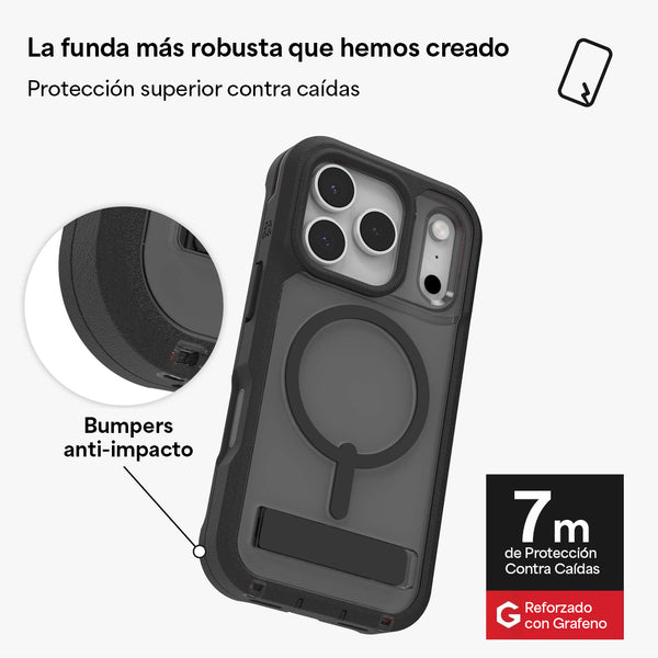 Funda Rainier Snap iPhone 17 Pro Zagg humo negro