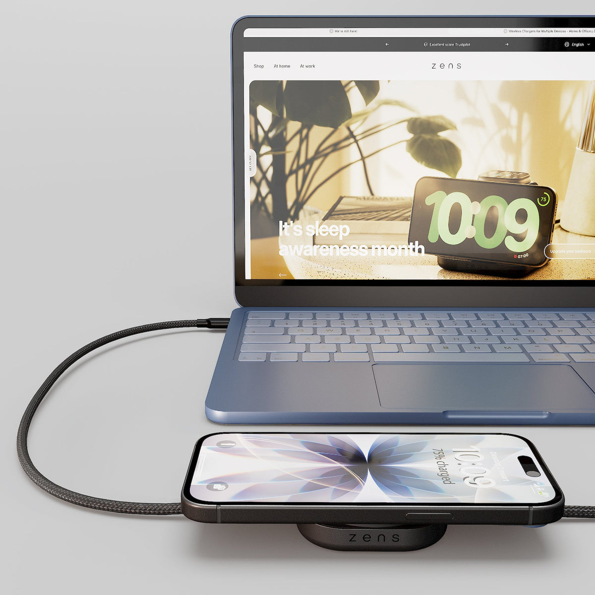 Cable Cargador USB-C a USB-C Pro 2 Zens negro