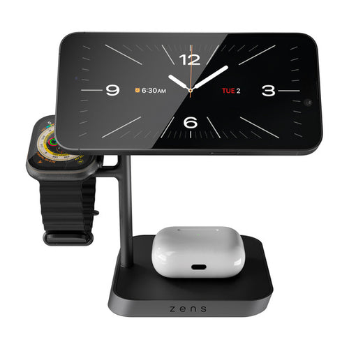 Base de carga 3 en 1 inalambrica Qi2 Office Charger Pro Zens negra