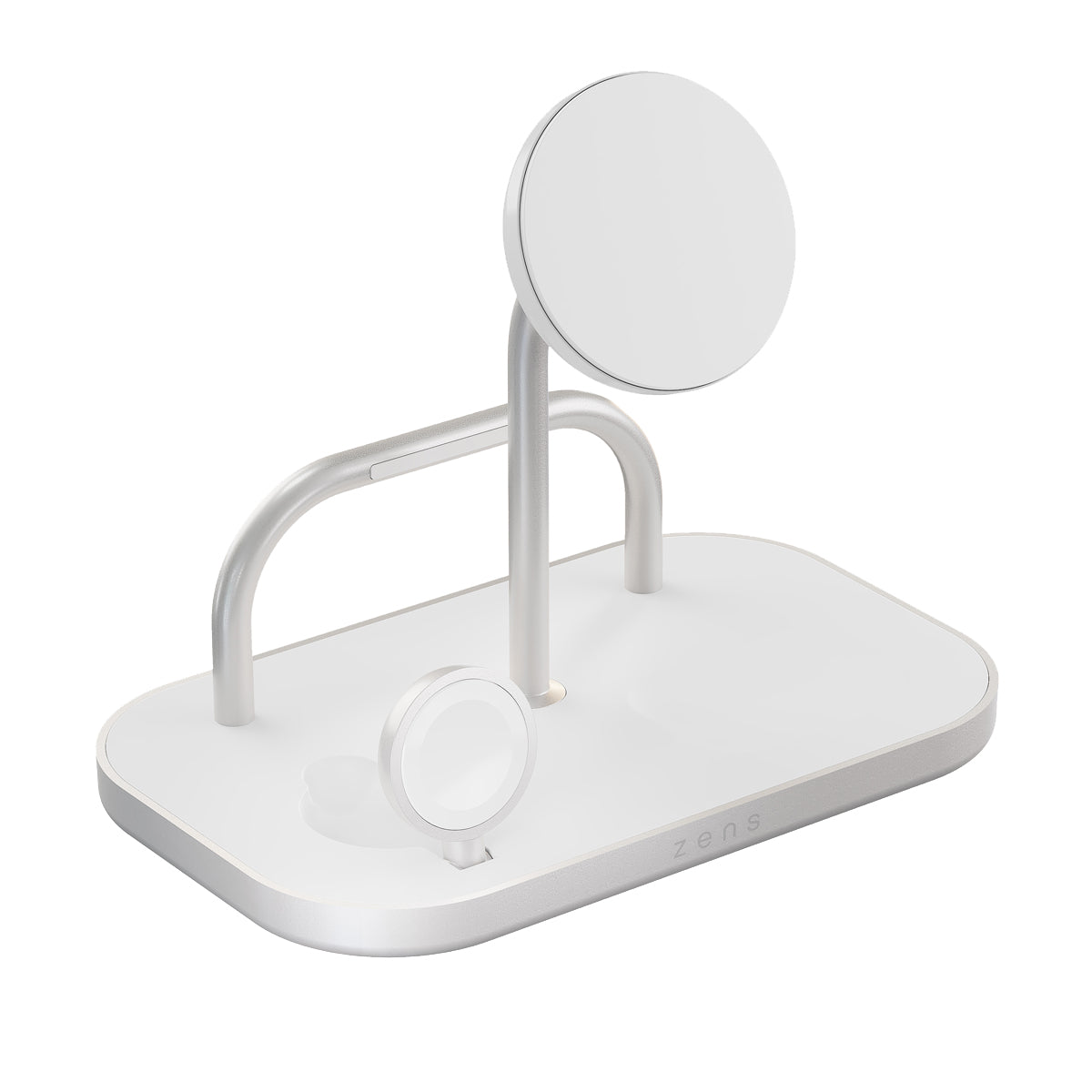 Base de carga 4 en 1 inalámbrica con soporte para iPad Zens blanca