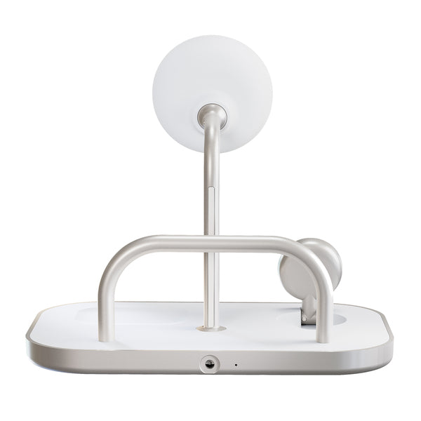 Base de carga 4 en 1 inalámbrica con soporte para iPad Zens blanca